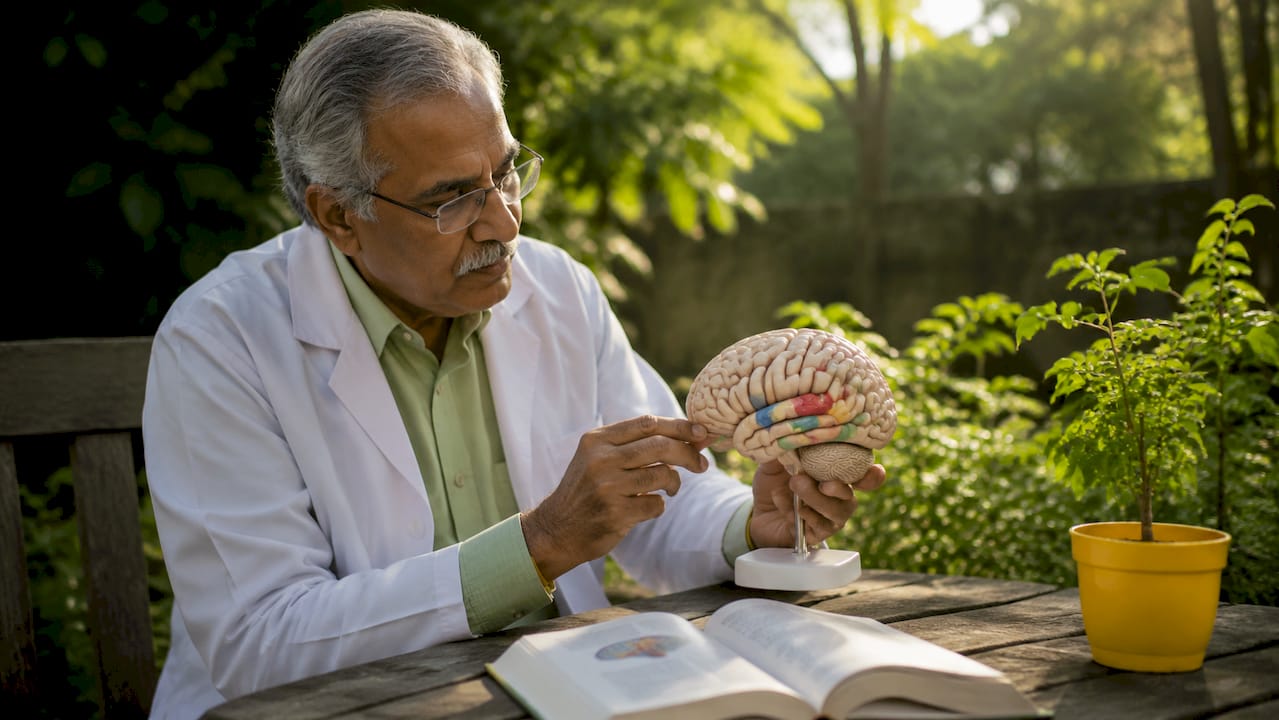 Neurologist studying brain model for recovery