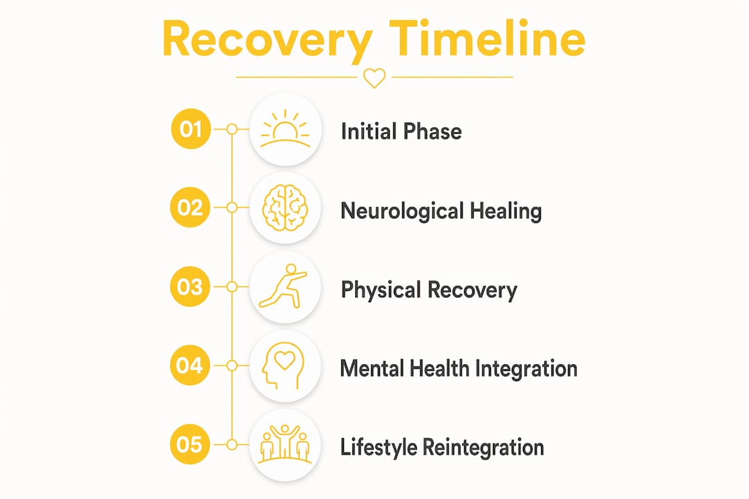 Infographic illustrating recovery timeline stages