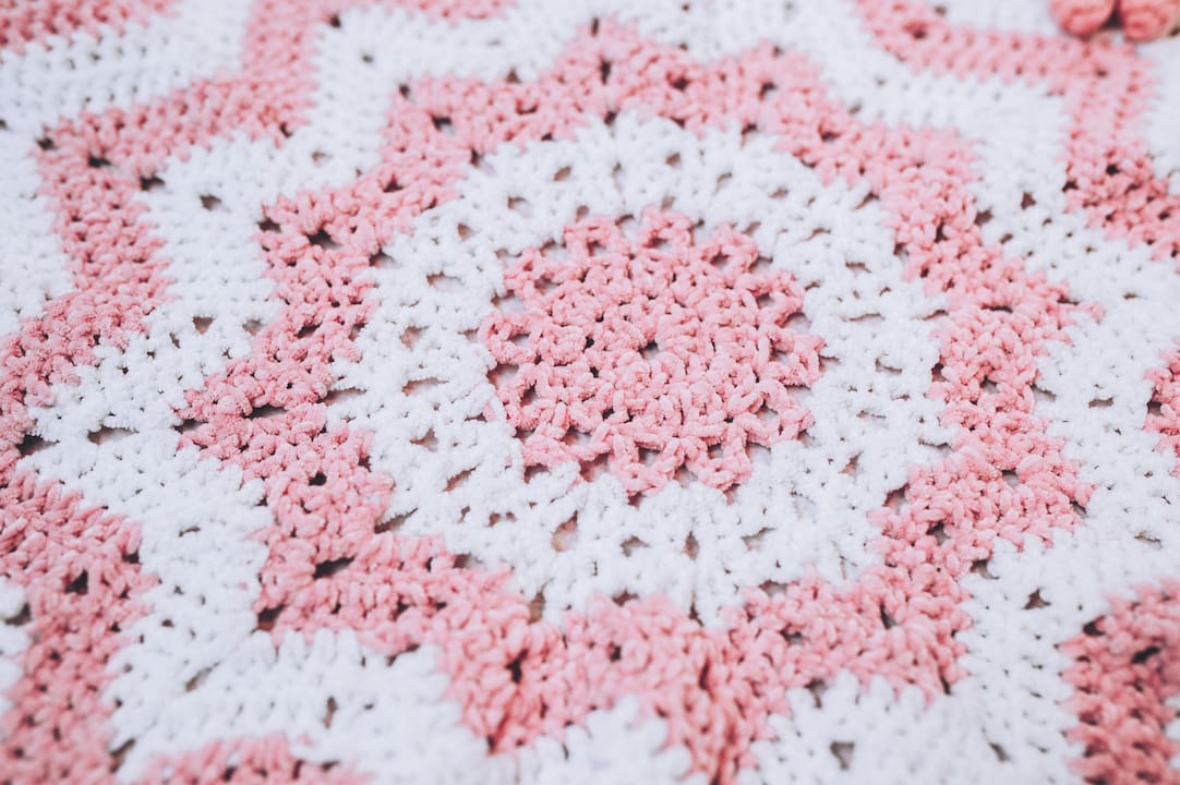Latina woman organizing velvet yarn crochet supplies