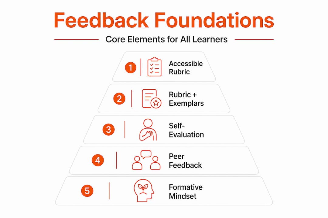 Hierarchy infographic of feedback foundations