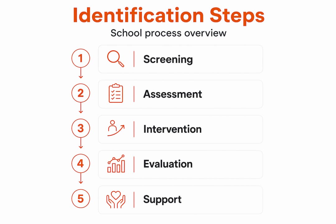 Infographic of school identification steps flow