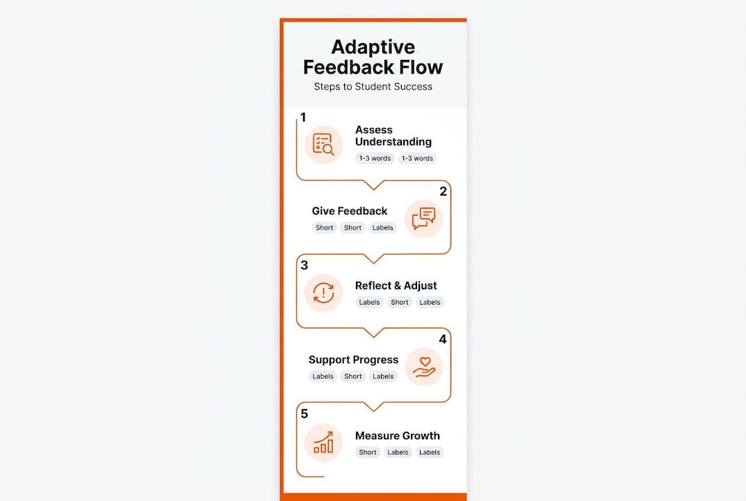 Infographic on adaptive feedback steps in learning