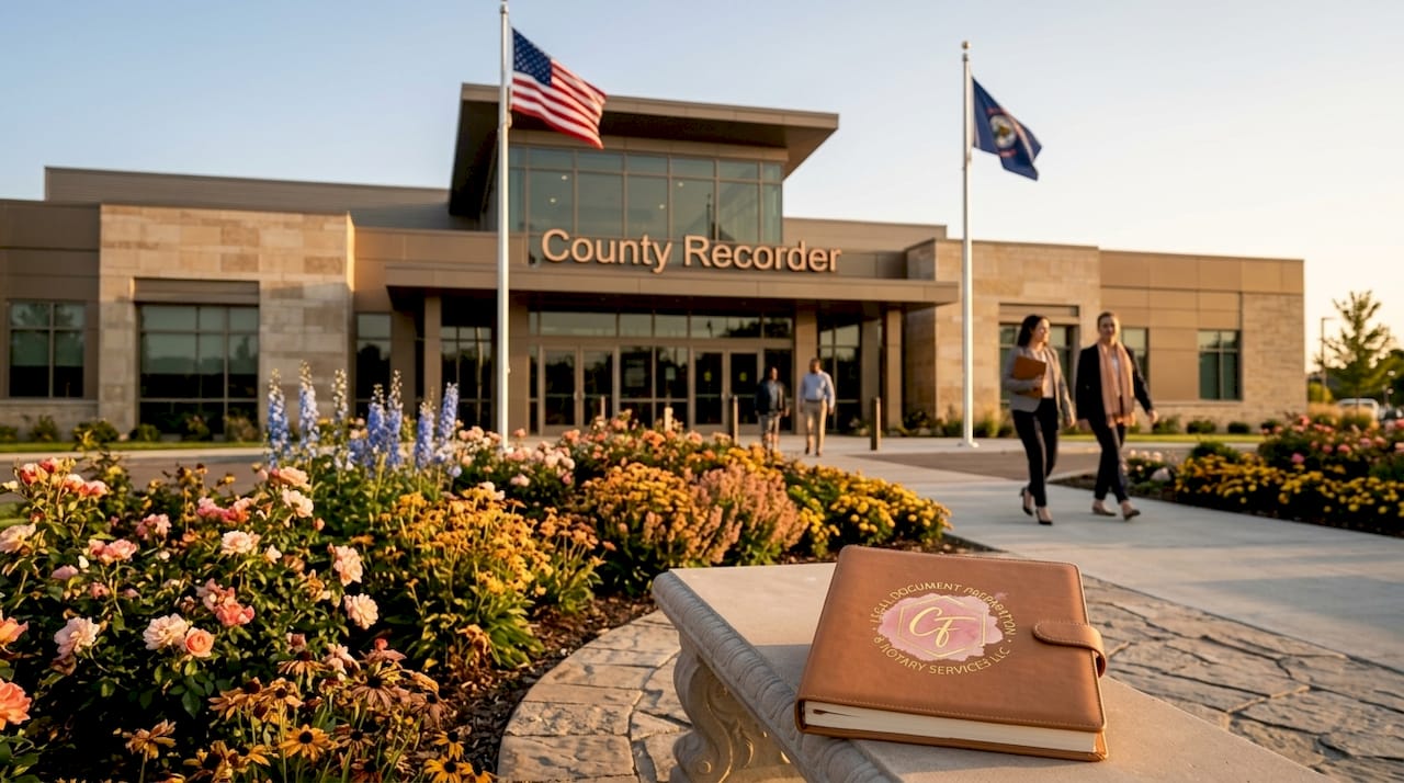 County recorder office exterior on sunny day