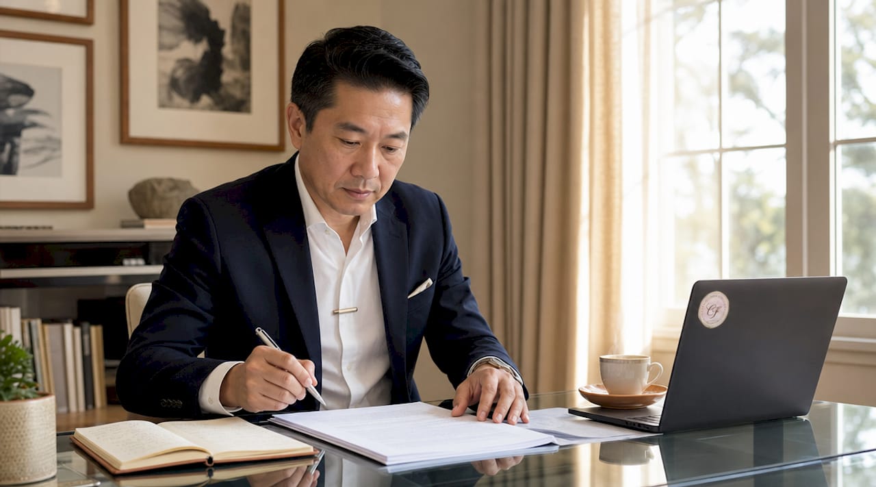 Hands reviewing business formation paperwork