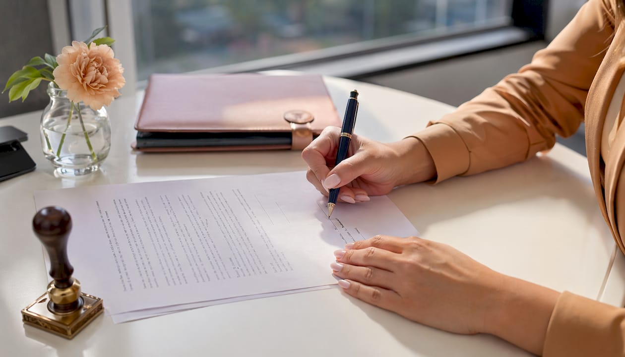 Hands marking date errors on Spanish legal document