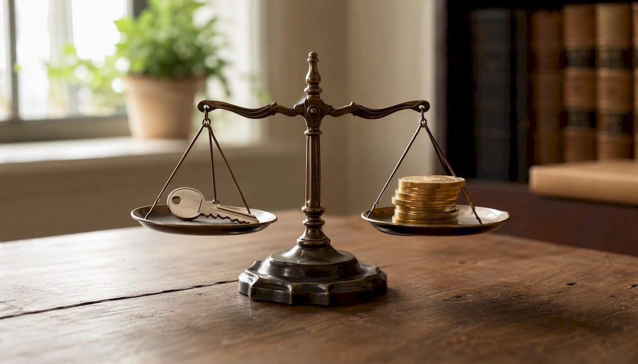 Balance scale symbolizing liability protection