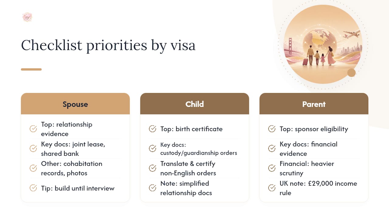 Building a Checklist for Your Specific Family Visa Category — overview diagram