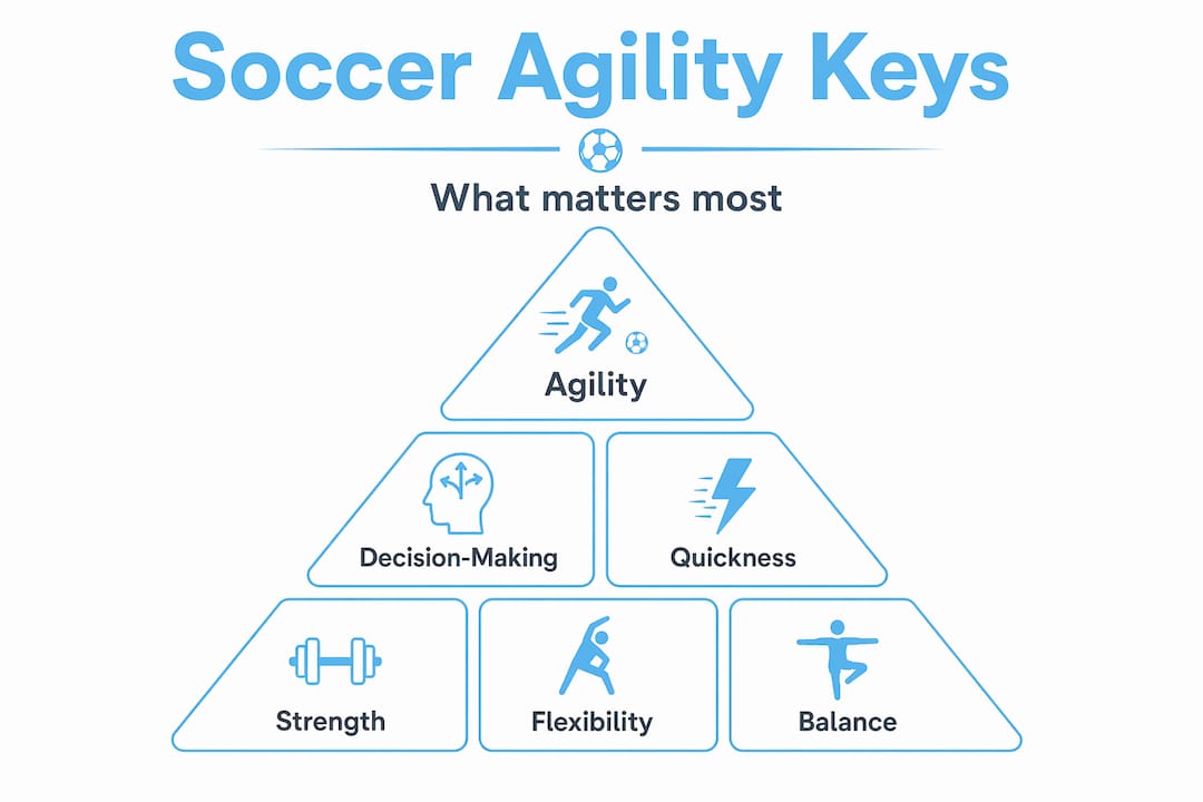 Hierarchy pyramid of soccer agility qualities