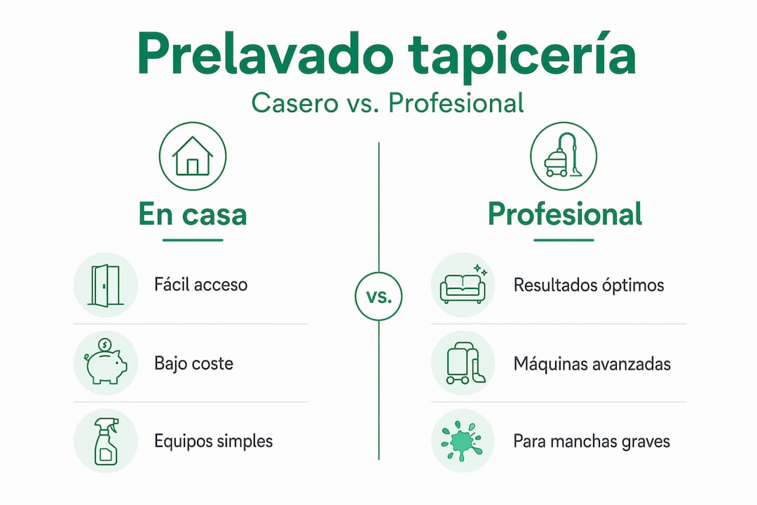 Infografía: diferencias entre el prelavado en casa y el servicio profesional