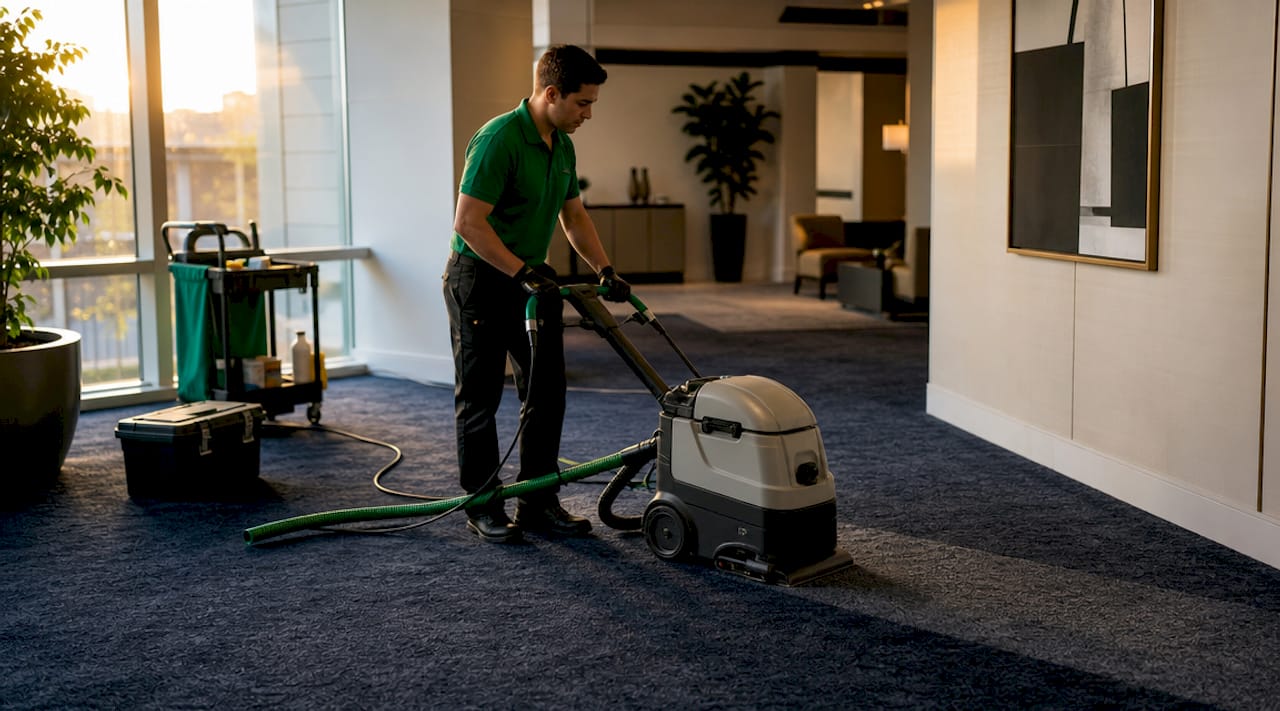 Solución compacta y profesional para la limpieza de moquetas en hoteles