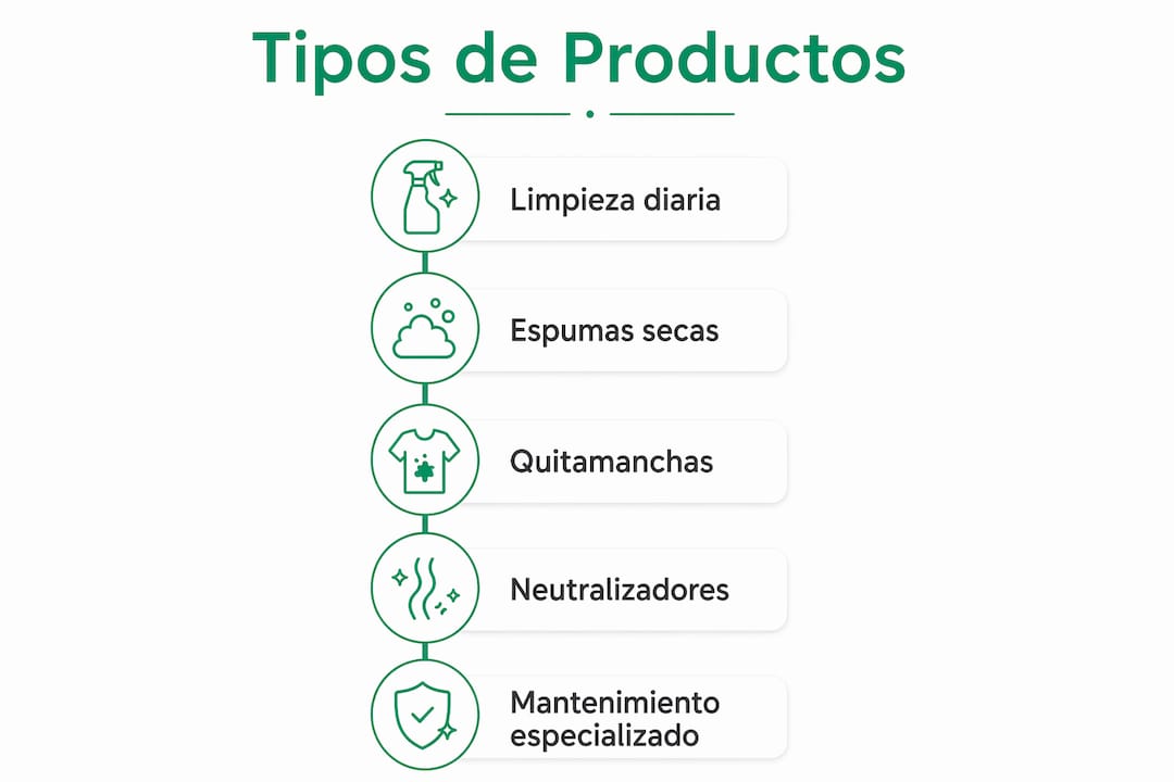 Infografía sobre las distintas opciones de materiales y productos para tapicería en hoteles