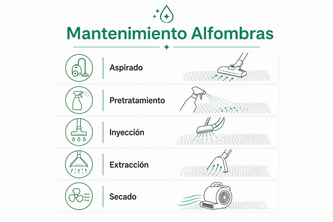 Guía visual sobre cómo realizar el mantenimiento de las alfombras