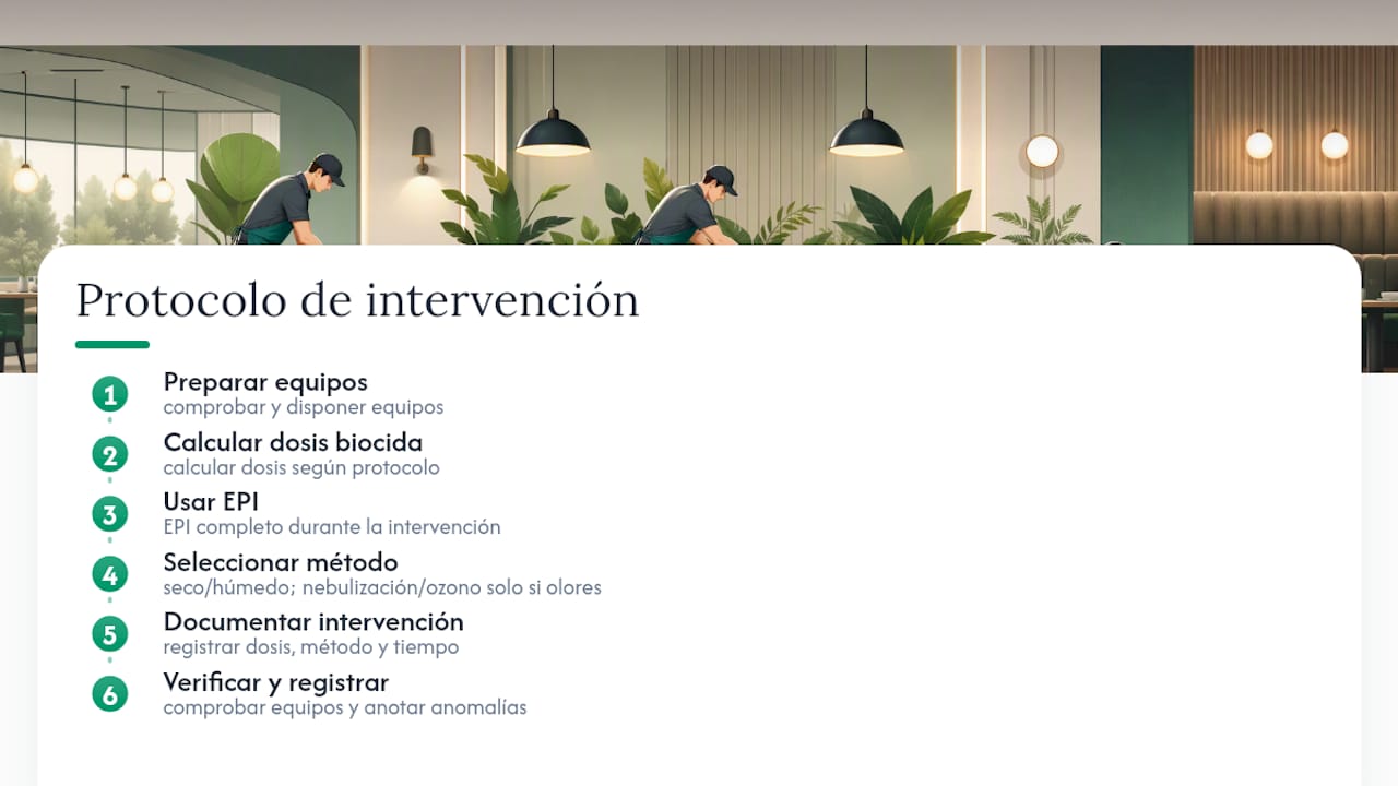 Procedimiento de limpieza y registro de actividades