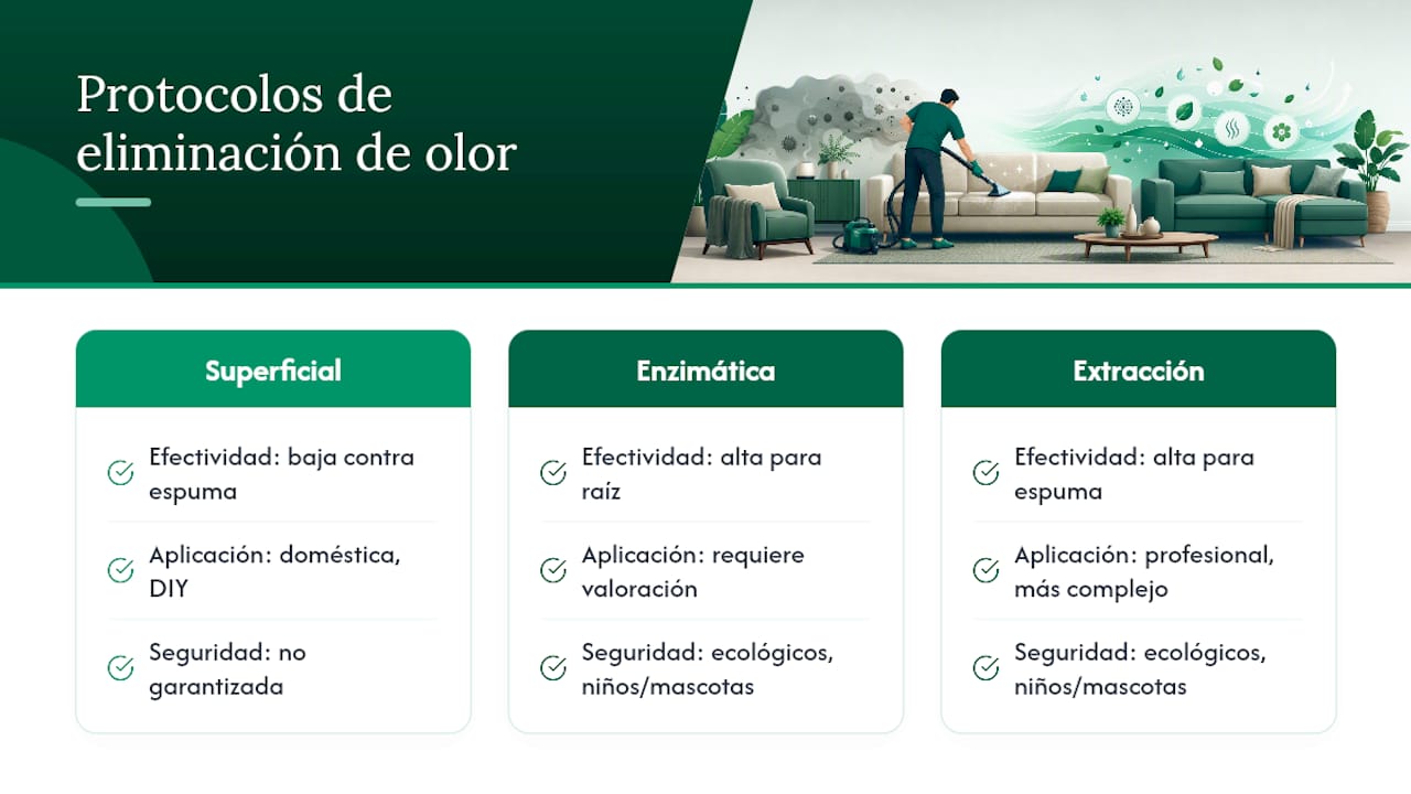 Análisis comparativo de métodos para eliminar olores en tapicerías