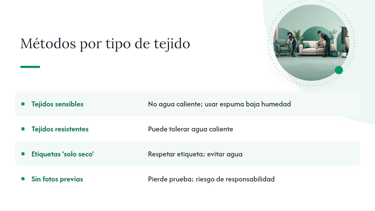 Diferencias entre los métodos de limpieza según el tipo de tela