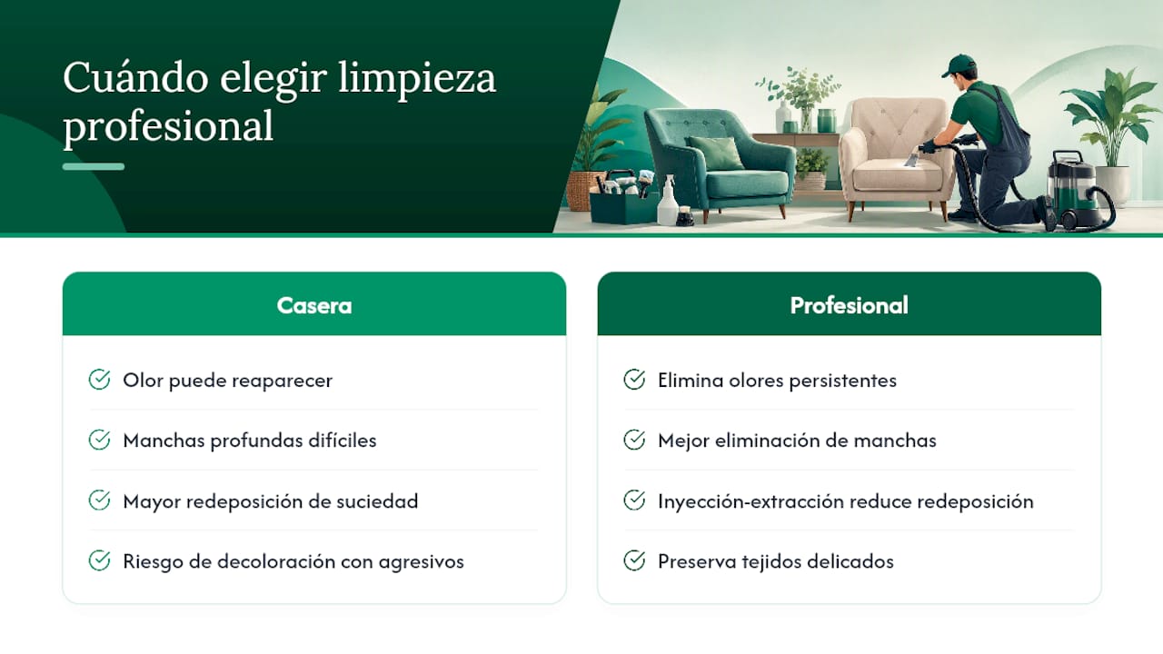 Cuándo conviene contratar limpieza profesional para las sillas tapizadas — overview diagram