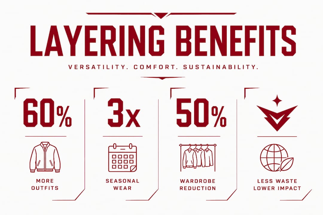 Infographic with stats on layering benefits
