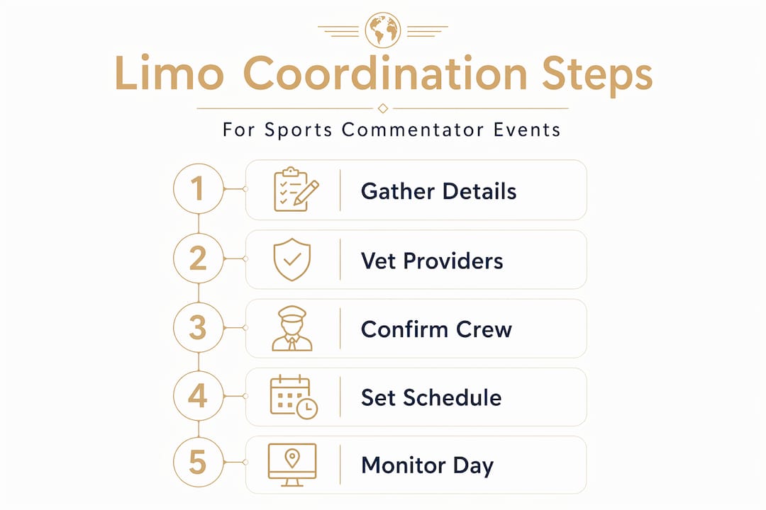 Infographic showing limousine coordination steps