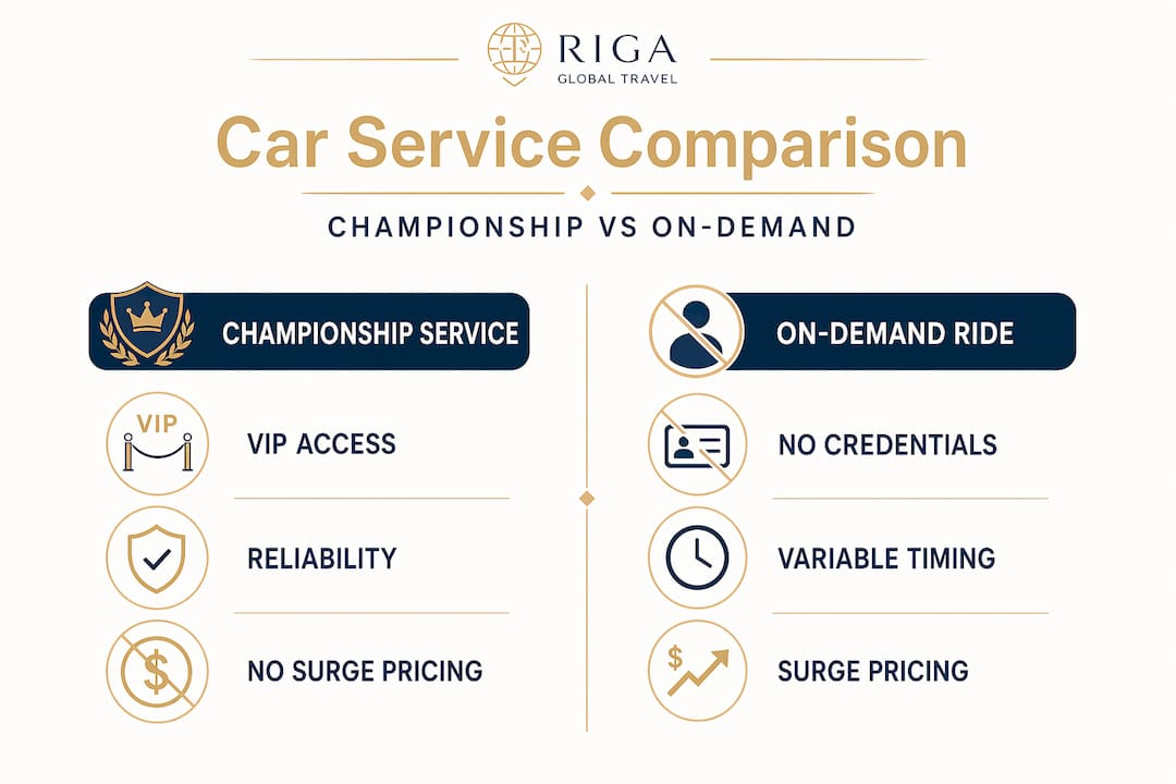 Infographic comparing championship car services to on-demand rides
