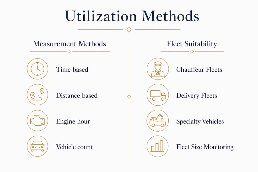 Infographic comparing luxury fleet utilization methods and suitability