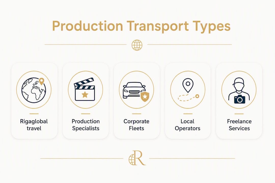 Infographic showing ranked production transport provider types
