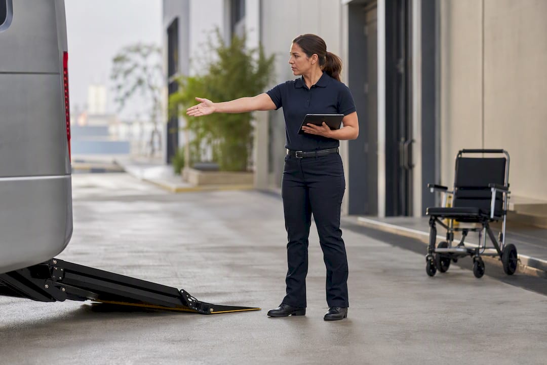 Accessibility lead coordinating accessible vehicle staging