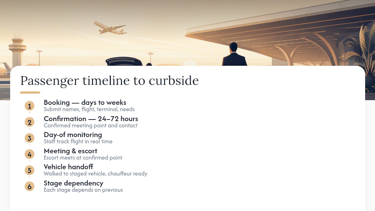 Six-stage meet-and-assist passenger timeline