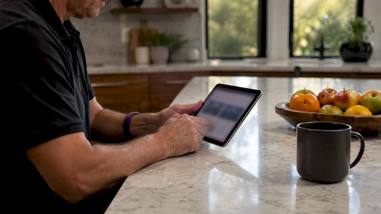 Hands editing website content on tablet