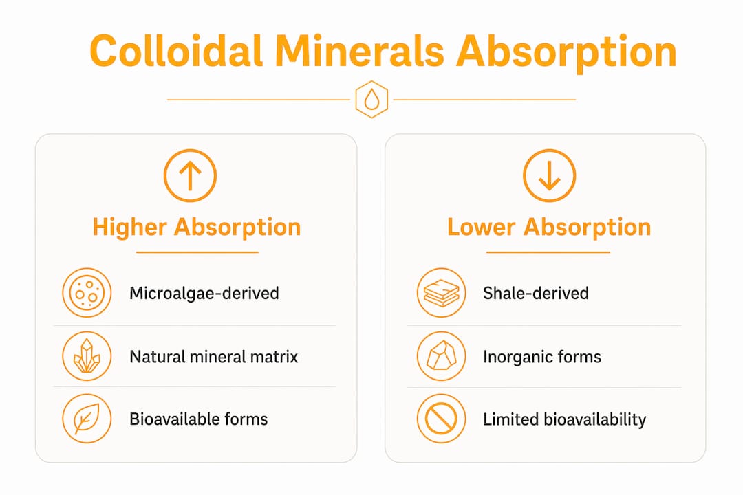 Infographic comparing mineral absorption sources