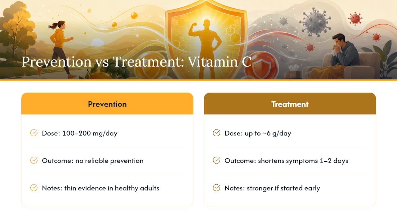 Vitamin C prevention and treatment dose comparison