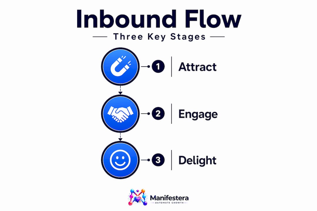 Infographic showing inbound flywheel stages