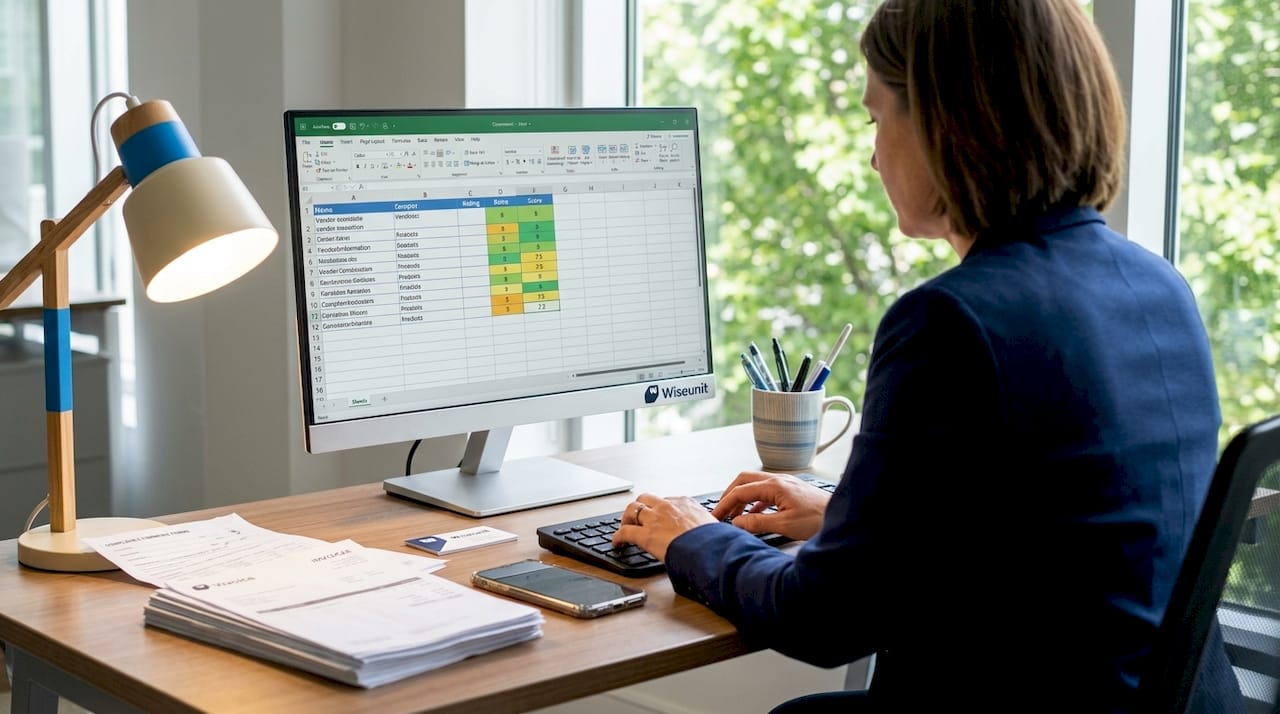 Coordinator updating vendor performance scorecard