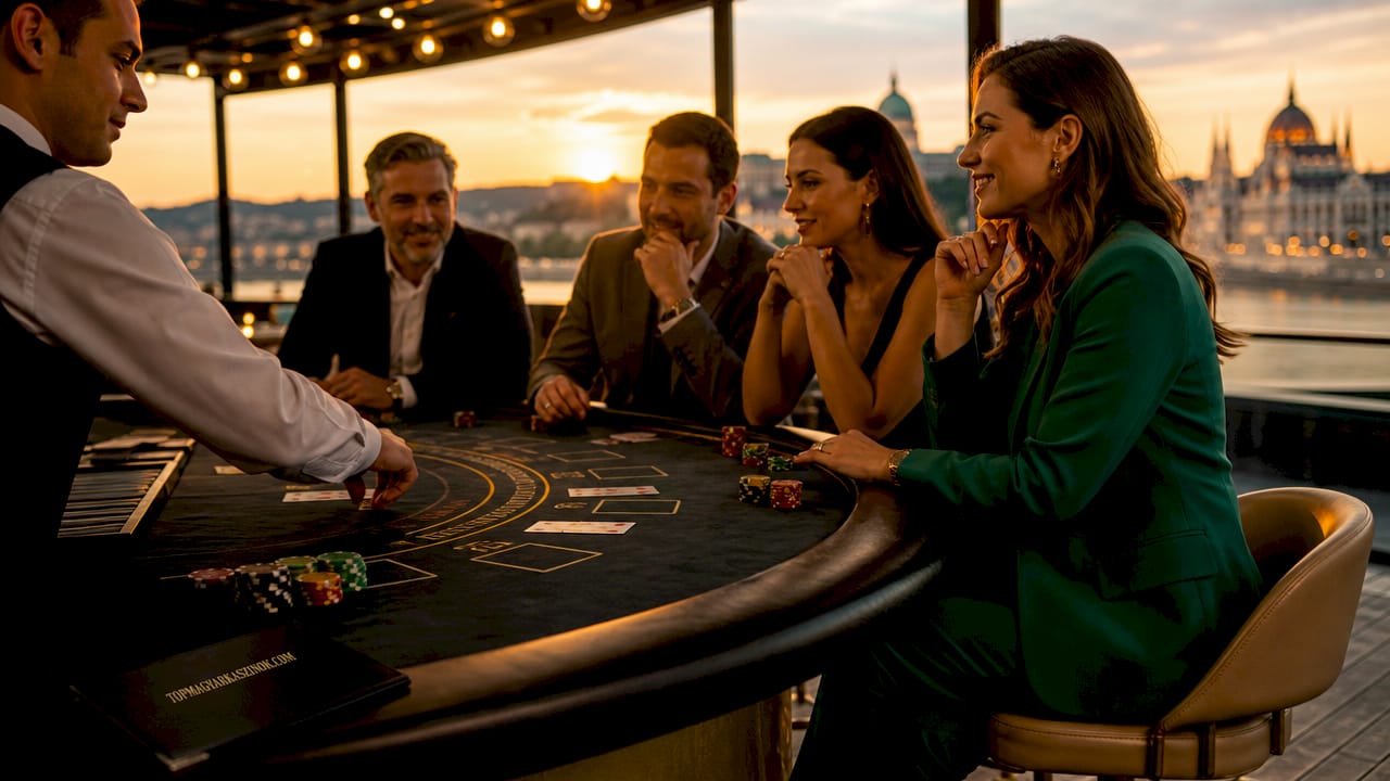 Blackjack élő osztóval a kaszinóban