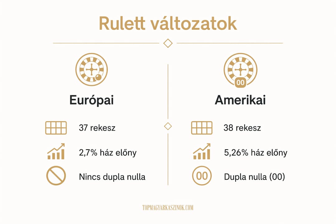 Infografika: így különböznek egymástól a rulett legnépszerűbb változatai