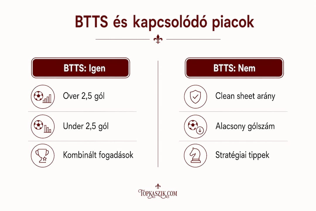 Infografika: hogyan kapcsolódnak egymáshoz a BTTS és a különböző fogadási piacok