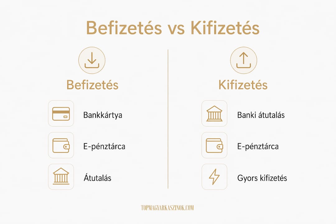 Áttekintő infografika a fizetési és pénzkivételi lehetőségekről, részletes összehasonlító táblázattal.
