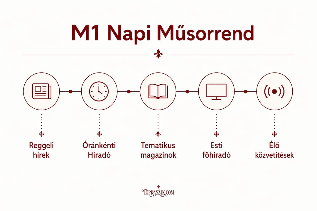Az M1 csatorna mai műsorkínálatát bemutató infografika