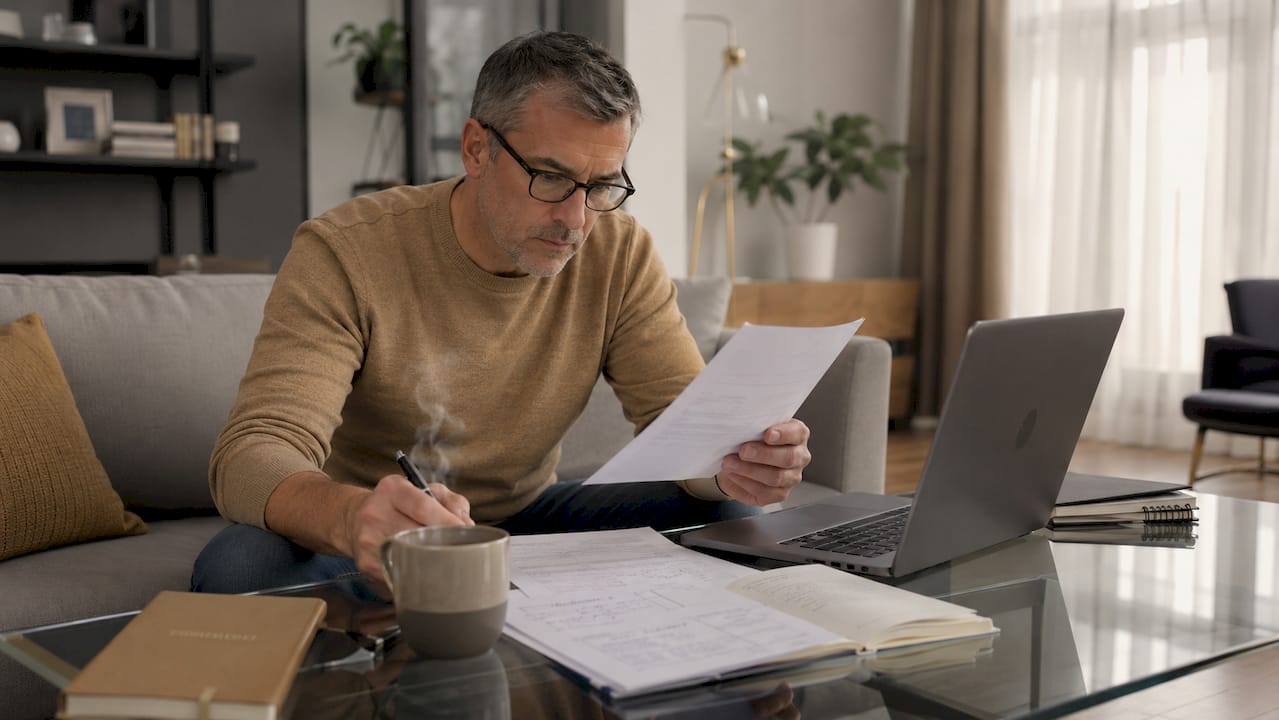 Egy férfi éppen átolvassa az online kaszinó bónusz feltételeit, hogy pontosan tisztában legyen az apróbetűs részekkel is.