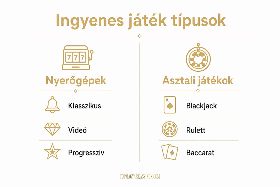 Áttekintő infografika a legnépszerűbb ingyenes játékfajtákról