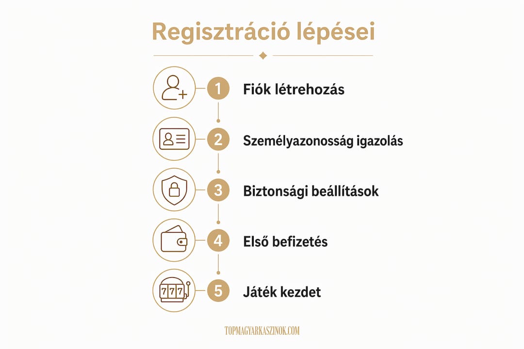 Lépésről lépésre: így zajlik a kaszinóhoz való regisztráció – infografikán bemutatva