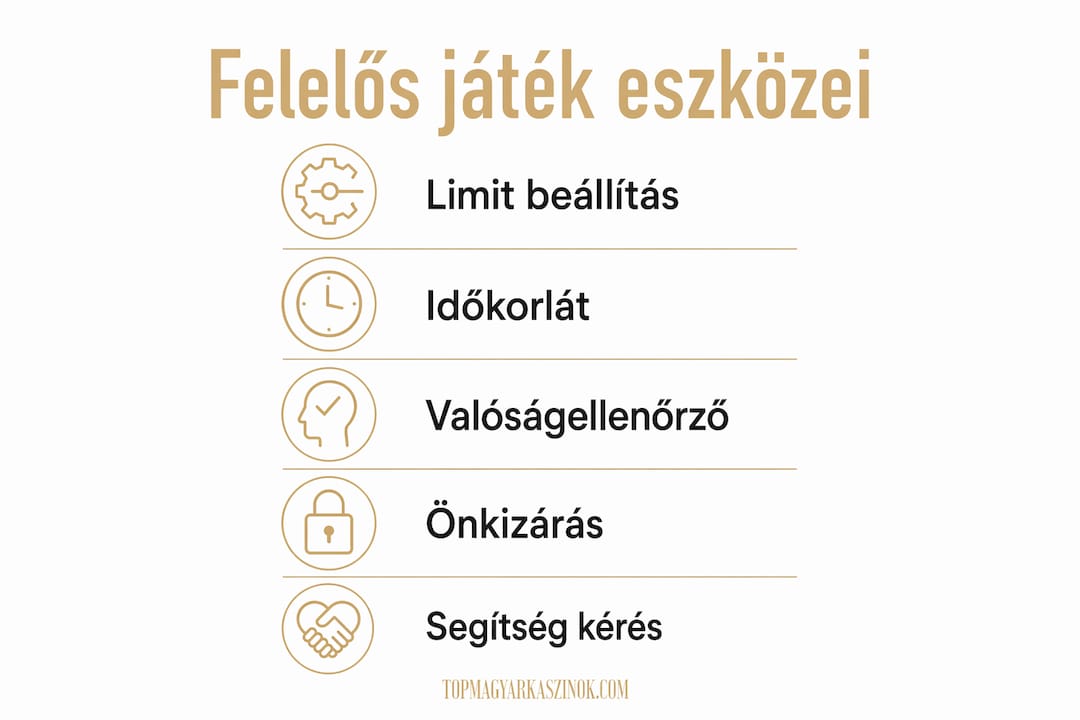Infografika a tudatos és felelős játékhoz használt praktikus megoldásokról