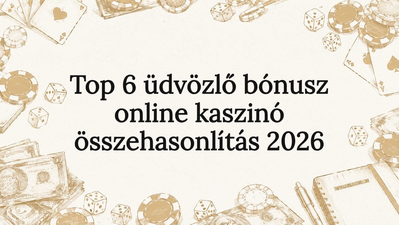 Top 6 üdvözlő bónusz online kaszinó összehasonlítás 2026