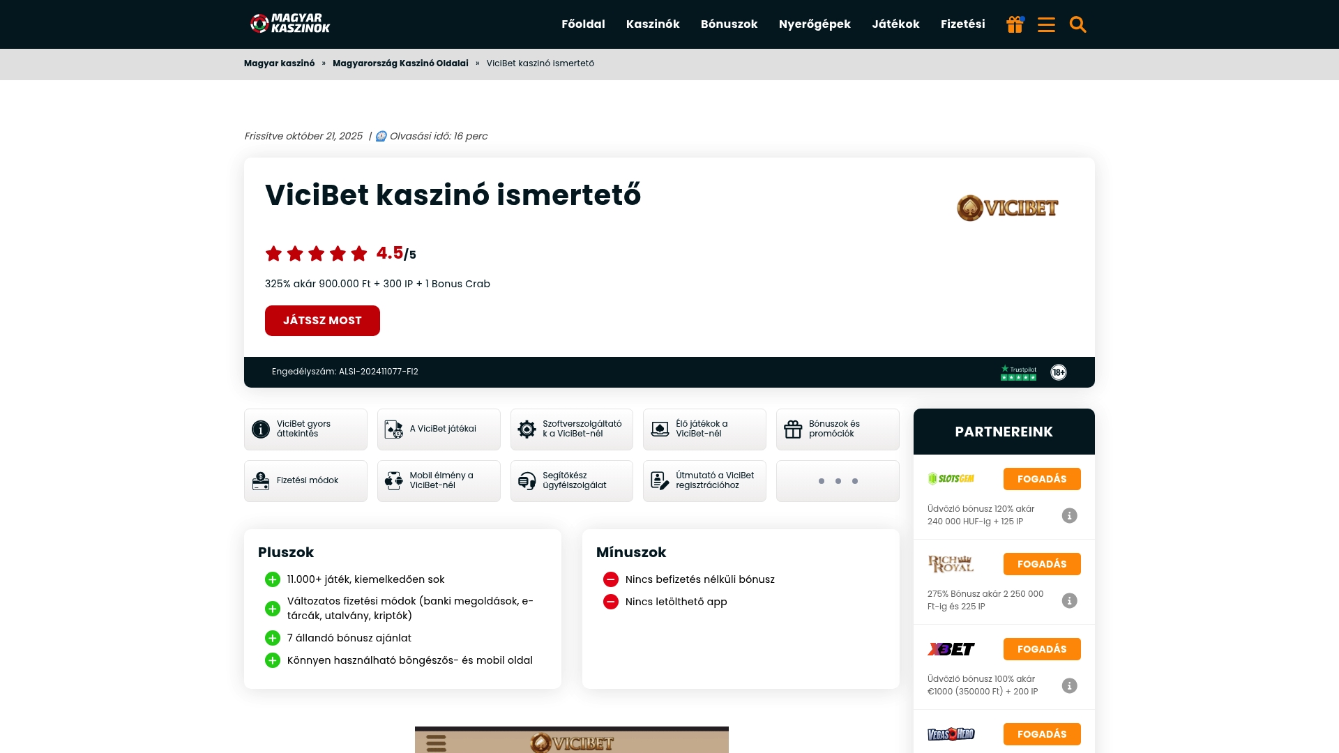 https://magyarkaszinok.tv/kaszino-velemenyek/vicibet