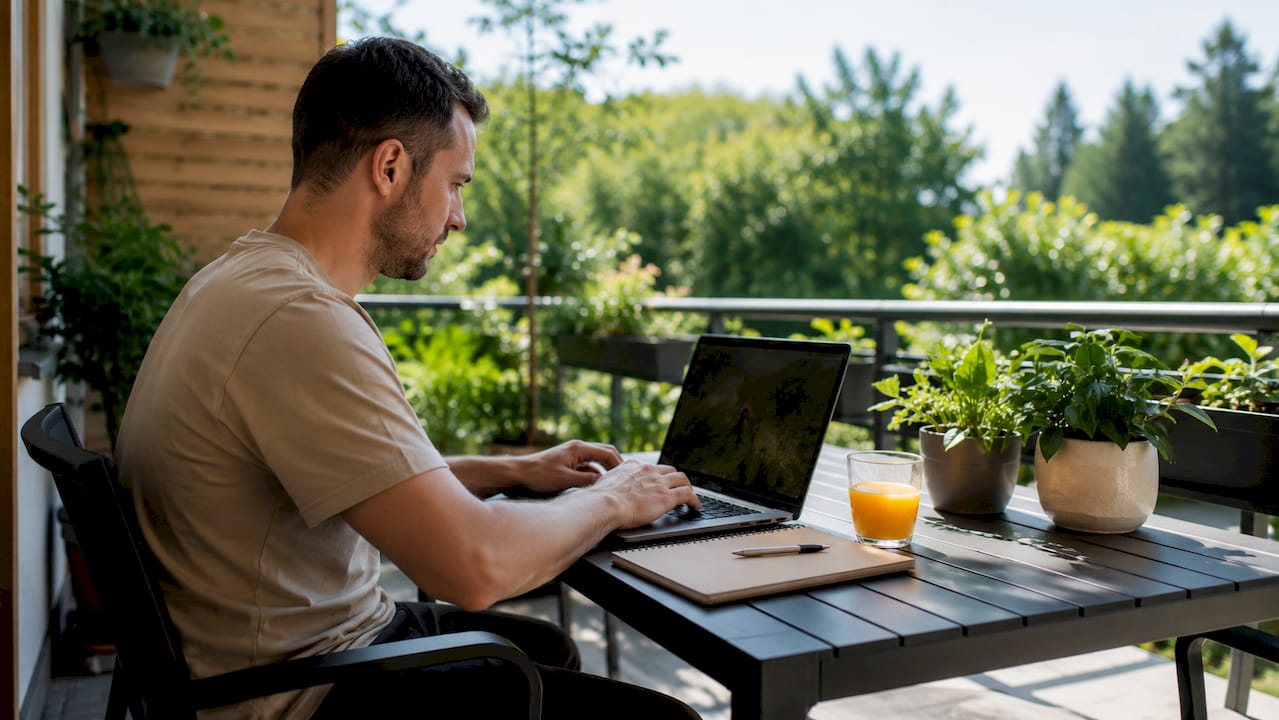 Egy lelkes játékos otthon, a laptopján böngészi a kaszinó VIP programját, és érdeklődve nézi, milyen exkluzív ajánlatok várnak rá.