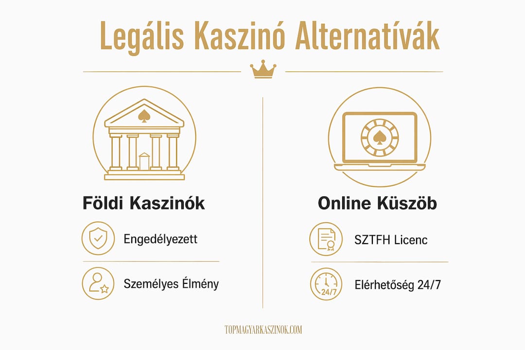 Infografika: kaszinó alternatívák részletes összehasonlítása egy helyen