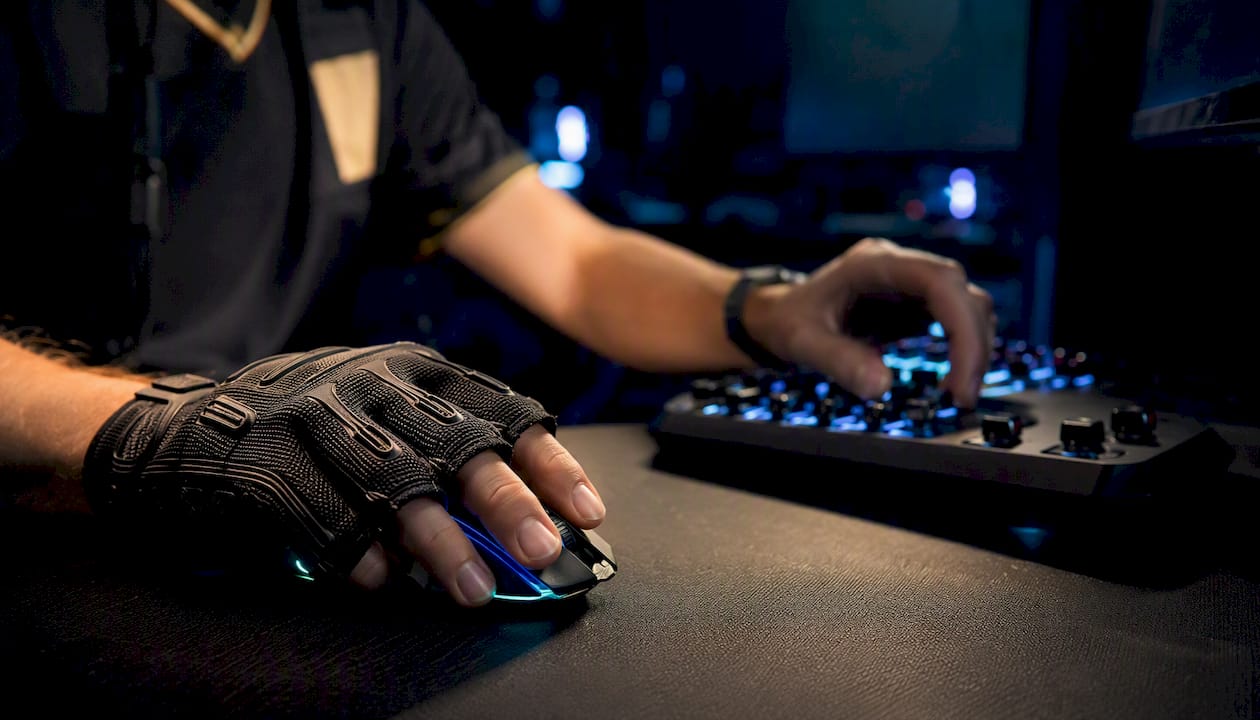Counter-Strike közben a játékosok ujjai villámgyorsan mozognak az egéren és a billentyűzeten, hogy minden mozdulatuk pontos legyen.