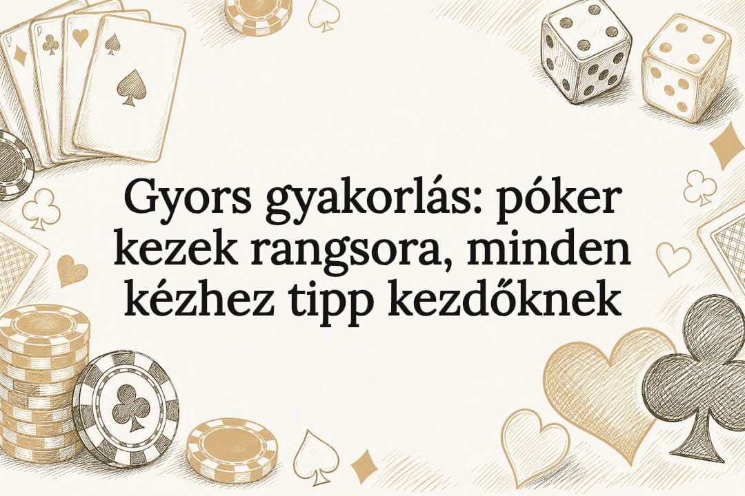 Gyors gyakorlás: póker kezek rangsora, minden kézhez tipp kezdőknek