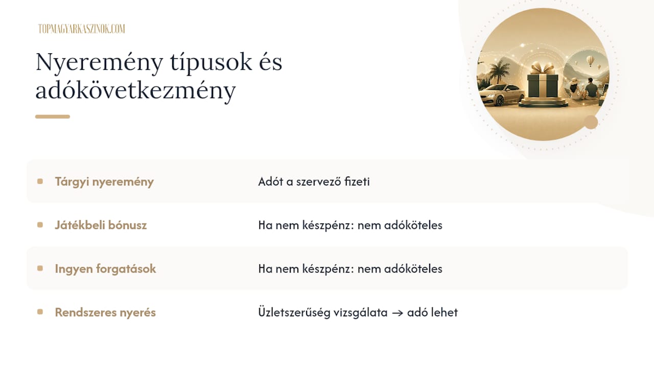 Nyereménytípusok és azok adózási következményei