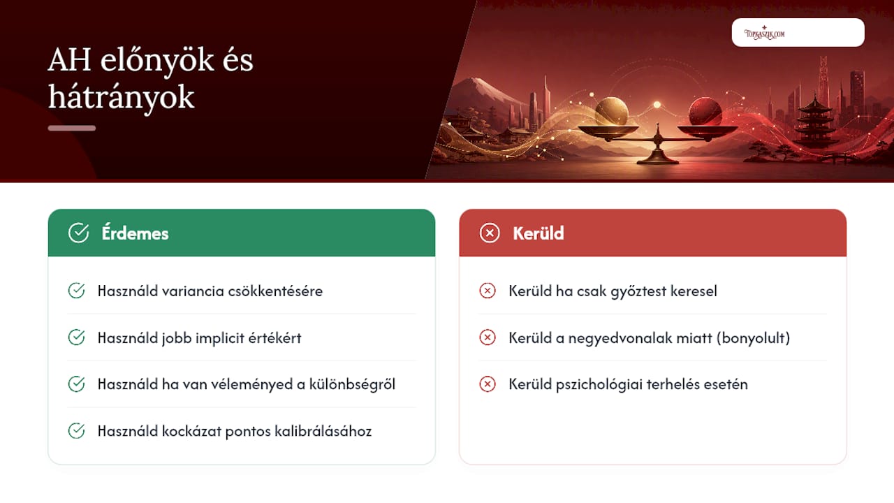 Az ázsiai hendikep előnyei és hátrányai — overview diagram