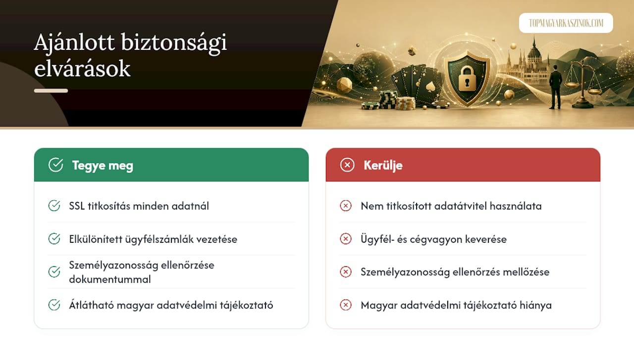 Legális online póker ajánlott biztonsági és adatvédelmi elvárásai — overview diagram